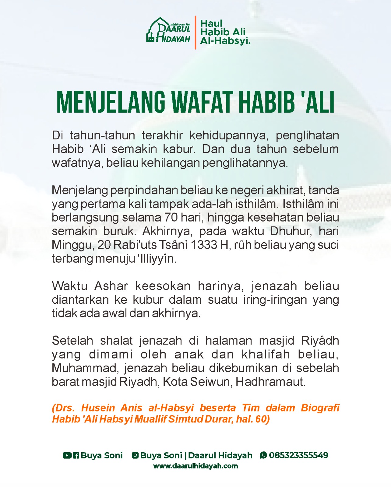 Menjelang Wafat Habib 'Ali