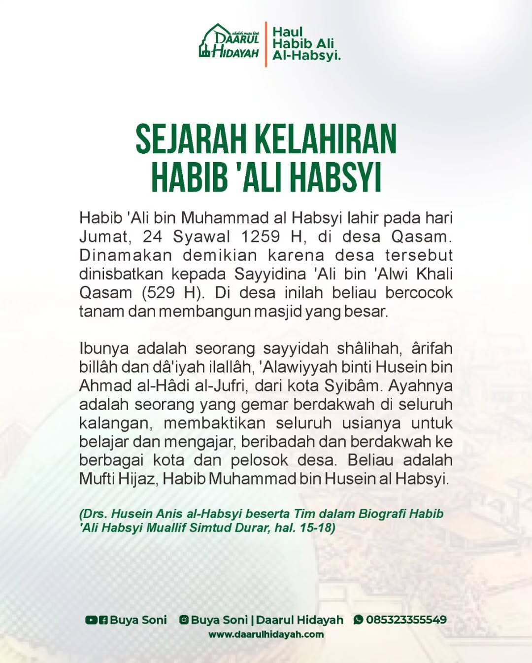 Sejarah Kelahiran Habib 'Ali Habsyi