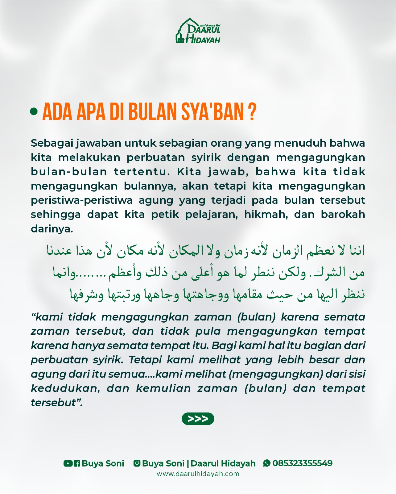 SYA'BAN, Ada apa didalamnya ?